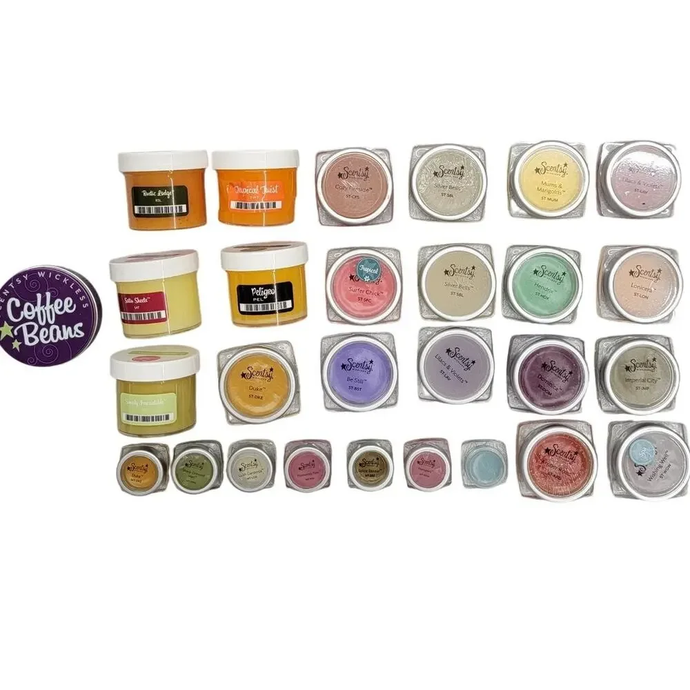 Scentsy Mixed Fragrance Tester Pots Tin Lot 28pc Retired Scents Duke Peligro